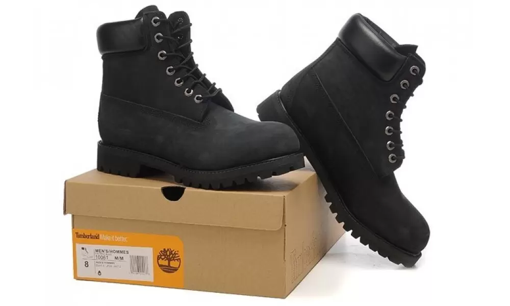 Classic black timberland boots best sale